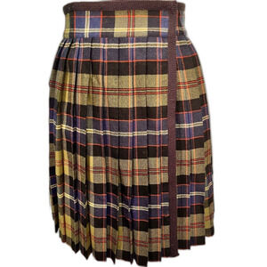 Vintage Saint Laurent Plaid Pleated Skirt Green, Blue, Black, Red - Size Euro 40
